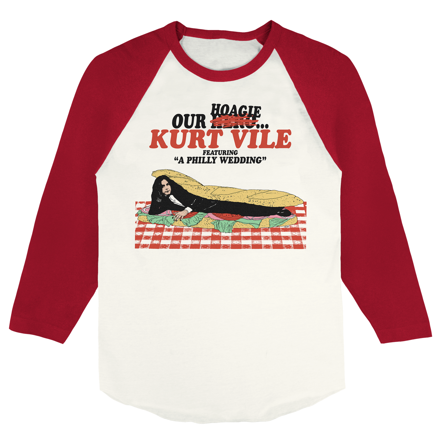 Hoagie Raglan (Vintage White/Rio Red)