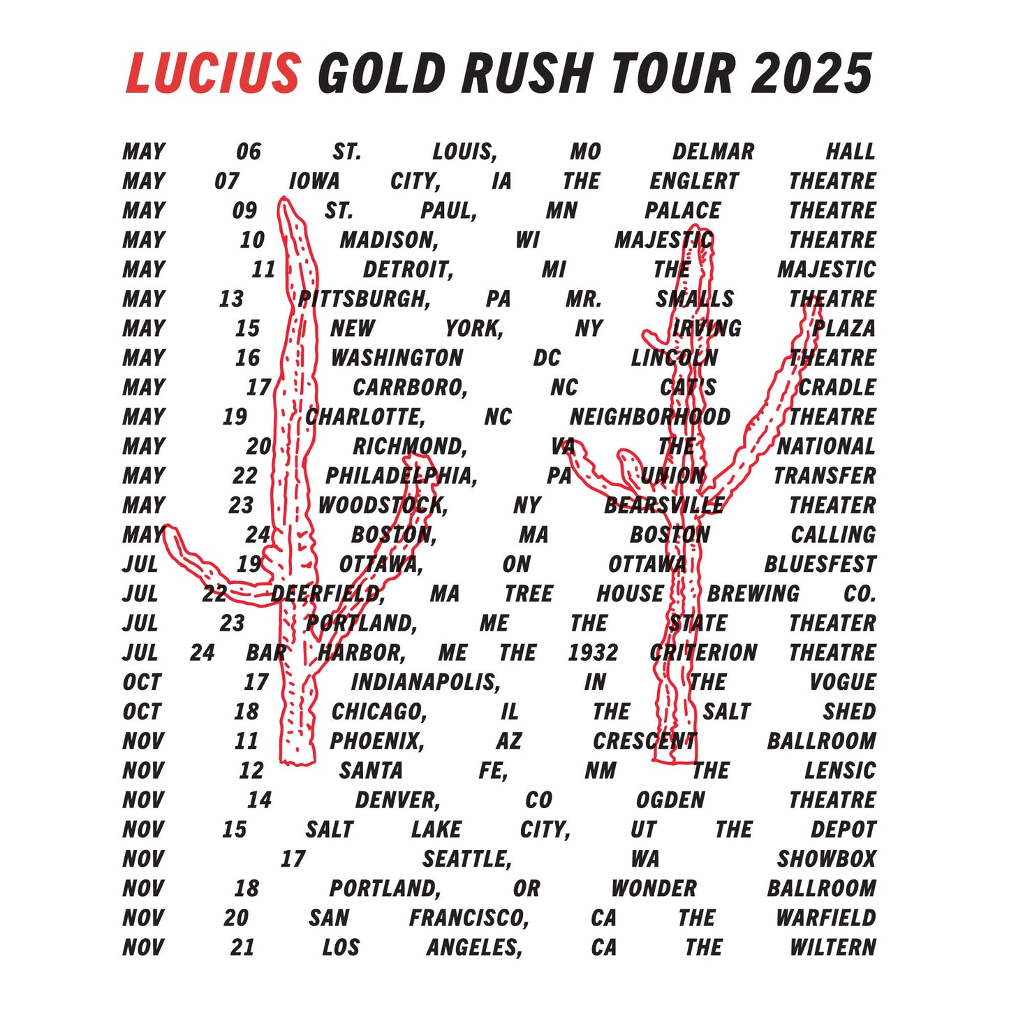Gold Rush Tour 2025 Tee