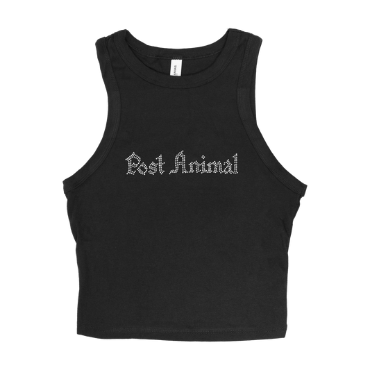 Rhinestone Logo Racer Tank