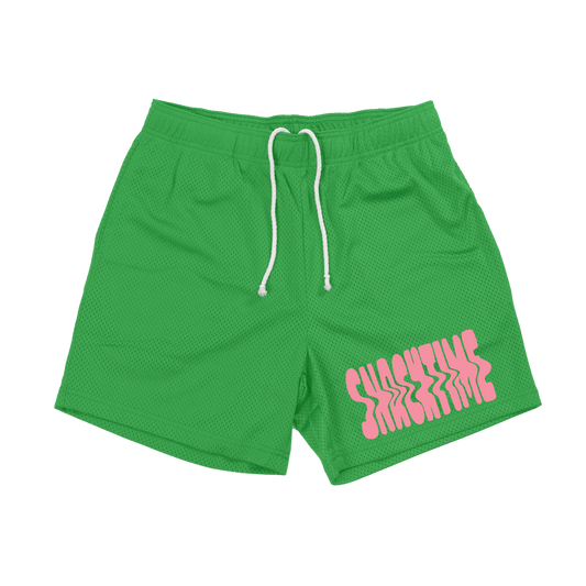 Mesh Shorts - Green & Pink