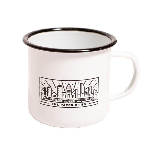 Trains Tin Mug - White