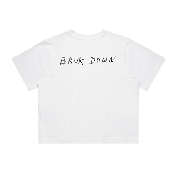 BRUK DOWN Crop Tee (White)