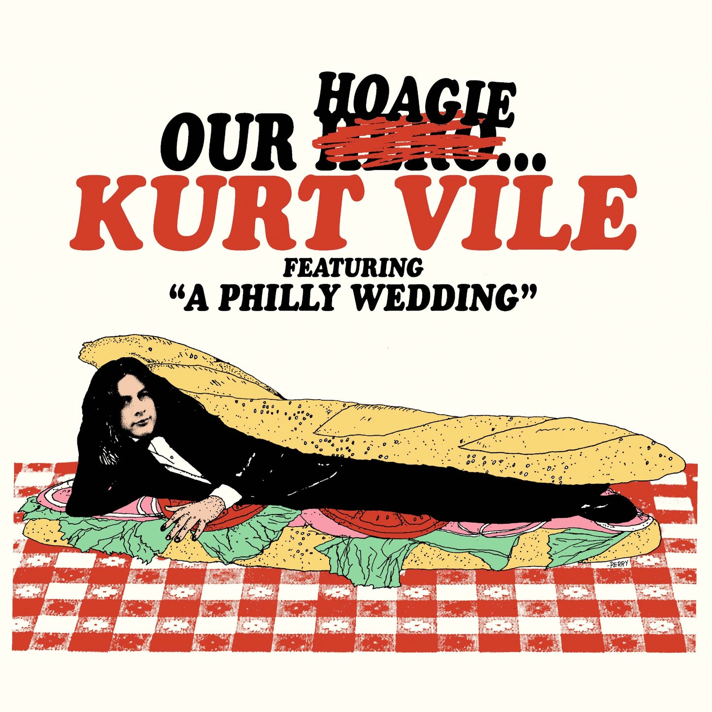 Hoagie Raglan (Vintage White/Rio Red)