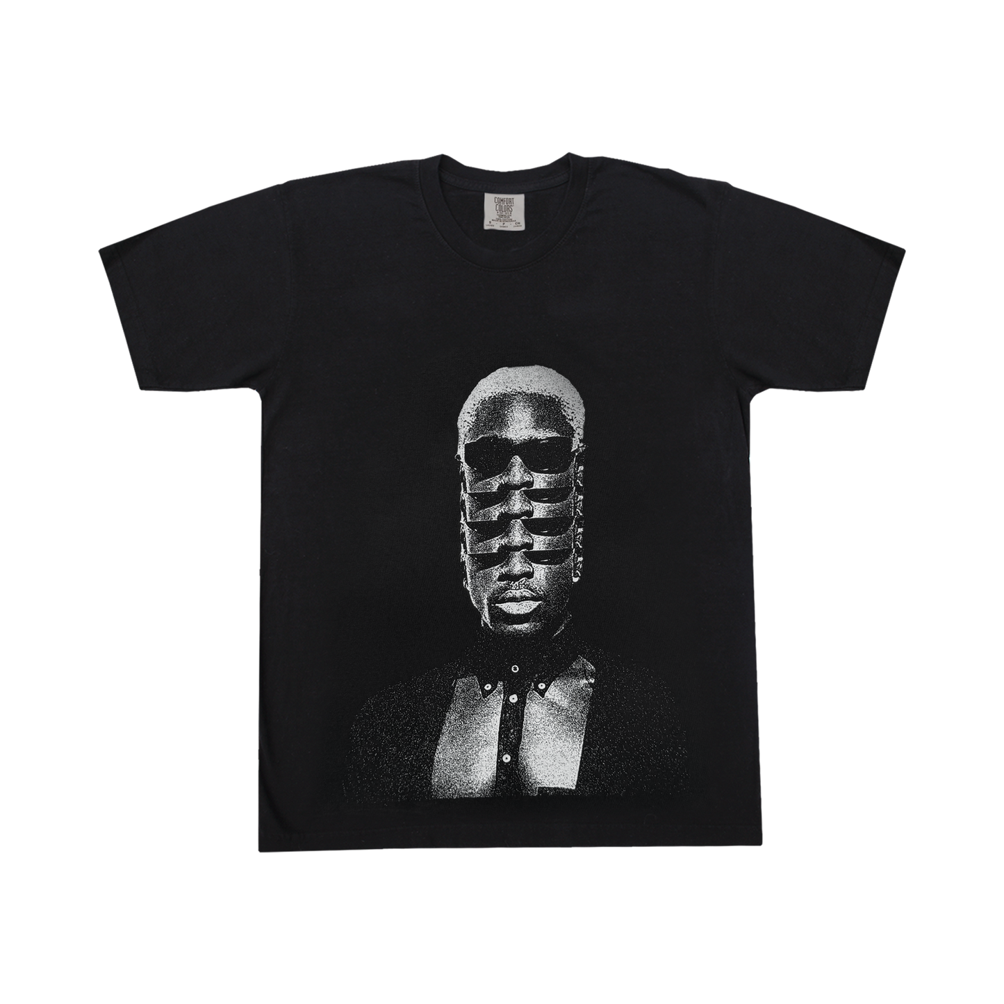 Stacked Face Photo Black Tee