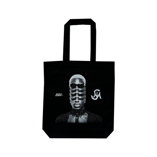 Stacked Face Black Tote Bag