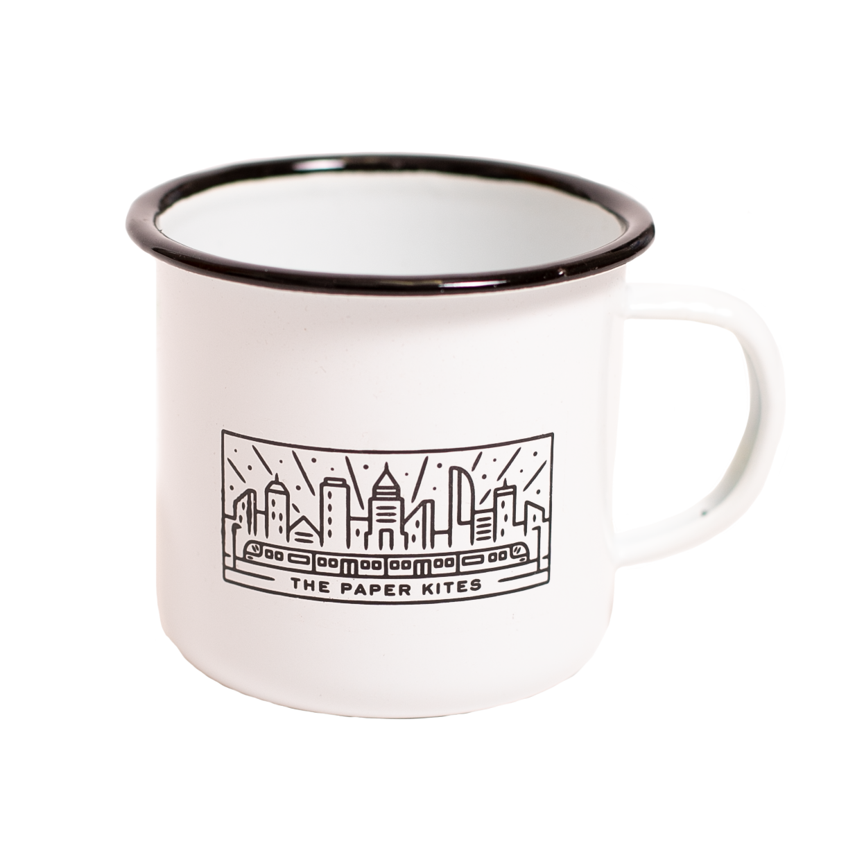 Trains Tin Mug - White