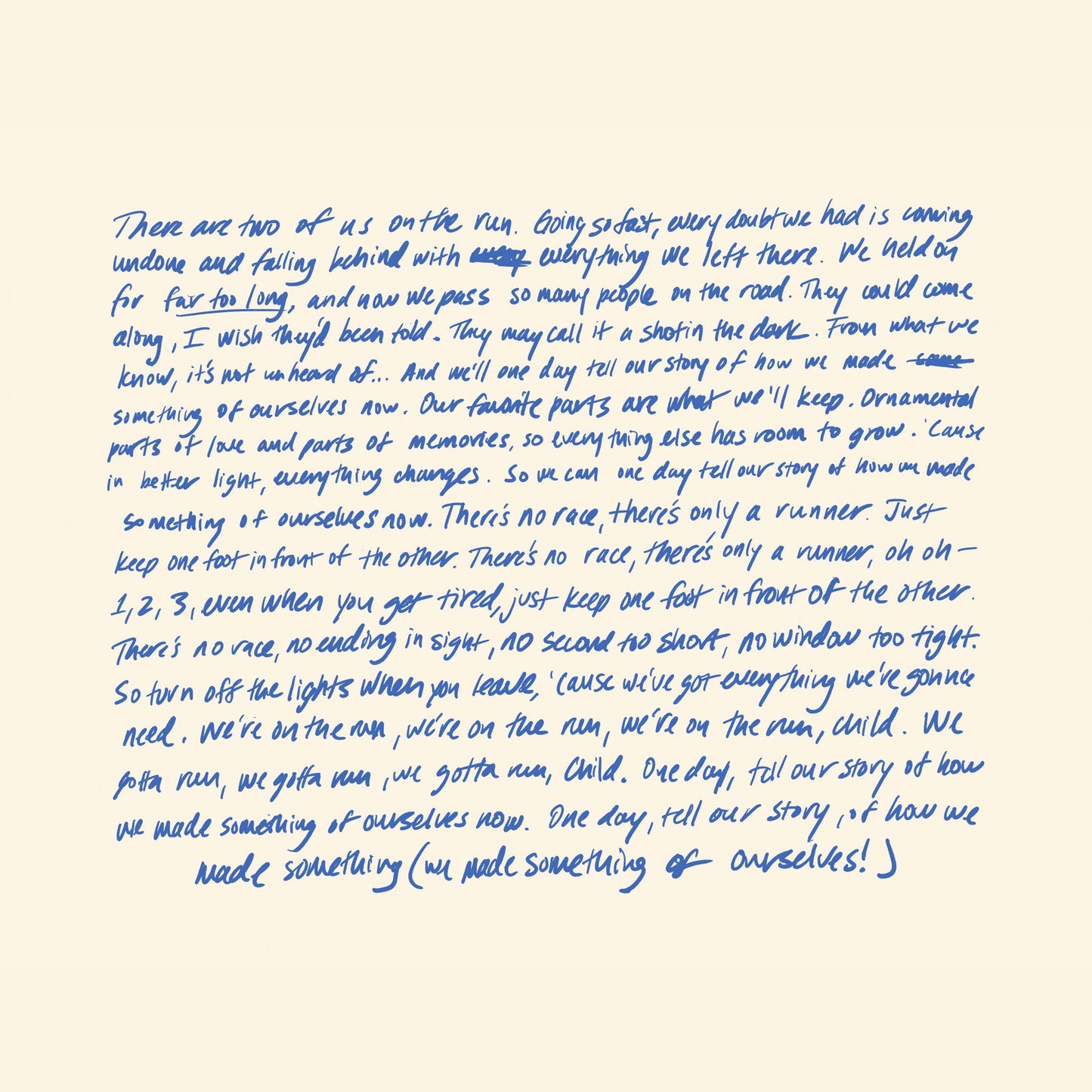 Two of Us On the Run Lyric Longsleeve